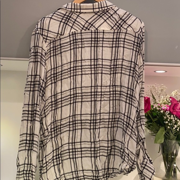 Black and white flannel quarter button up - Picture 3 of 3